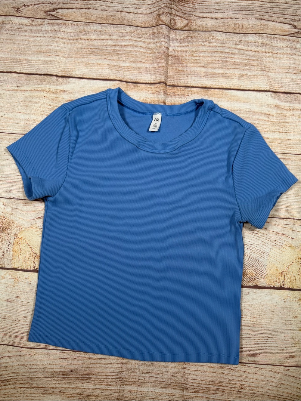 BP Ribbed Short Sleeve Tee in Light Blue